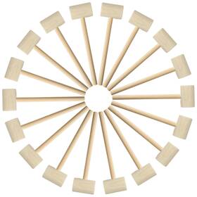 Domg 750073758970 18 Pieces Wooden Breakable Heart Hammers For Chocolate Small Wood Candy Mallets