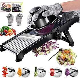 Domucoly 714034008504 Mandoline Slicer For Kitchen Adjustable Stainless Steel Food Vegetable Potat