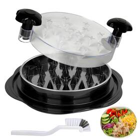 Sh323 Douniwan Chicken Shredder Tool Large With Tray Brush Non-slip Handle Black Bpa Free