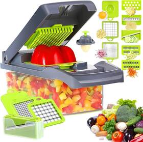 Dream Liberty Linens 046139219012 Vegetable Chopper 12 In 1 Slicer Dicer Food For Kitchen Onion Fruits