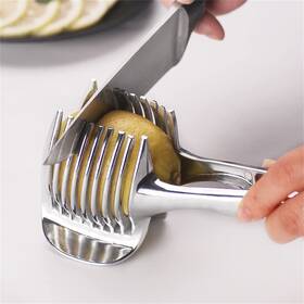 Dycica 762283188645 Infantly Bright Kitchen Gadgets Handy Stainless Steel Onion Holder Potato Tom