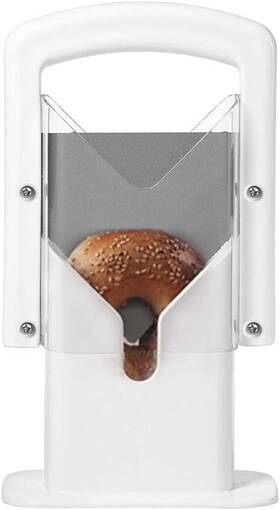 Dy152 Dylvan Bagel Slicer Safety Handle Cutter Stainless Steel White