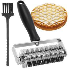 Latticecut-bl2 Ecavria Pastry Lattice Roller Cutter Premium Stainless Steel Dough P