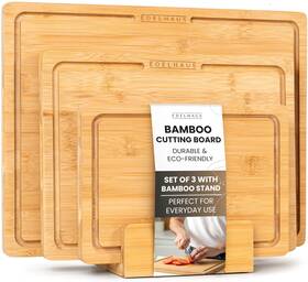 Edelhaus 594213221274 Bamboo Wooden Cutting Boards For Kitchen Board Set Of 3 Chopping Bo