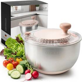 B0fpd7d9y7 Edelhaus Stainless Steel Salad Spinner 5.3 Quart Lettuce Vegetable Washer Drain Spou