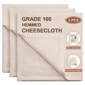 Usmc-3 Efond Cheese Cloths 3pcs Precut 20x20 Inch Grade 100 Hemmed Cheesecloth For Strai