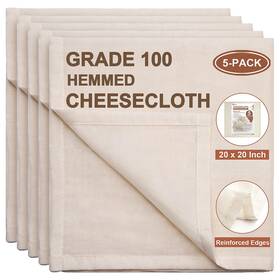 Usmc-5 Efond Cheese Cloths 5-pack 20x20inch Squares With Hemmed Edges Grade 100 Ultra F
