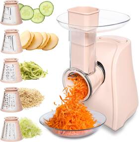 Weslr1-bls Enchante Direct Cook With Color 5-in-1 Electric Slicer 150w Food Prep Machine Cheese Shredder