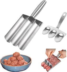 42202 Eonenomi Triple Meatball Maker Stainless Steel With Cutting Spade Non