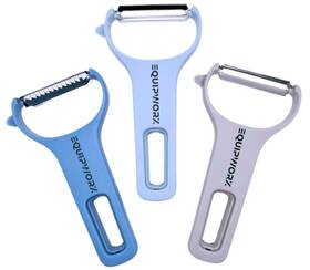 Equipworx 628942584251 Stackable Multipurpose Food Peelers 3-piece Set - Y -peelers For Peeling Frui