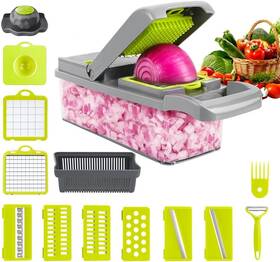 Ercle 691057215983 16-in-1 Vegetable Cutter Slicer Multifunctional Chopper With Stain