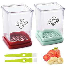 Erhiry 788362275563 2 Pcs Cup Slicer Stainless Steel Strawberry Egg Banana