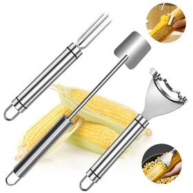 Ym001 Erieaom 3 Piece Stainless Steel Corn Peeler And Cob Tool T