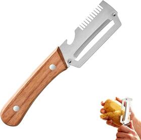 Erjmn 313114937910 3-in-1 Vegetable Peeler With Wooden Handle And Bottle Opener Kitchen Tool