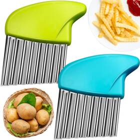 Eruinfangtr020 Eruinfang 2pcs Crinkle Cutter Stainless Steel Chopper French Fry Slicer Wavy Po