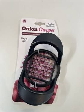 Evriholder 714415474713 Onion Chopper Dicer One Size Black Stainless Steel Blades. New