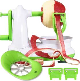 Ezmo Kitchenware 744110384444 Apple Peeler Slicer Corer With 8 Wedges Stainless Steel Blades Kitchen Tool