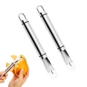 Fanlory 666791045547 2pcs Stainless Steel Orange Peeler Grapefruit Easy To Peel Long Handl