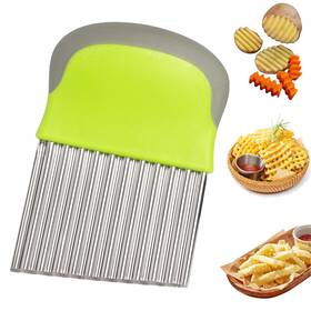 218-crinkle Fantexy Crinkle Cutter For Veggies Potato Fries Stainless Steel Blade Slicer French
