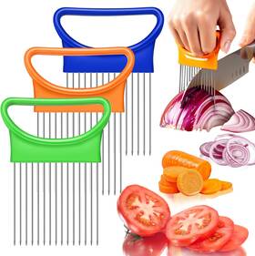 Fantexy 313056786775 Onion Holder 3pcs Stainless Steel Vegetable Fruit Slicer Cutter