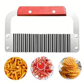 Fantexy 719645689654 Extra Large Crinkle Cutter - French Fry Wavy Chip Slicer For Carrots
