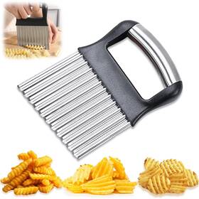 Fantexy 757611376351 Crinkle Cutter For Veggies Stainless Steel French Fry Potatoes Cuc