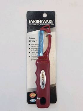 Farberware 024131040834 Euro Peeler Stainless Steel Blade Ruby Red New