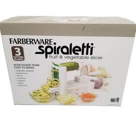 5165034 Farberware Spiraletti White Fruit Vegetable Slicer Spiralizer Kitchen Gadget Nob