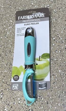 5227851 Farberware 8 Inch Euro Peeler For Fruits And Vegetables Aqua / Turquoise Mint New