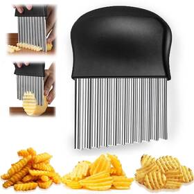 Fatuxz 719645391892 Crinkle Cutter Waffle French Fry Wavy Potato For Fries Stainl