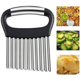 Fatuxz 719645689708 Large Potato Crinkle Cutter Waffle Fry Chooper For Vagetables Stainless Steel