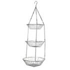 Fb029823 Oasis Collection Hanging Fruit Basket Tier Chrome Finish Round For