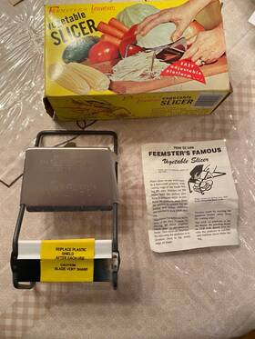 7084800900 Feemsters Vintage Famous Vegetable Slicer In Original Box Complete #900