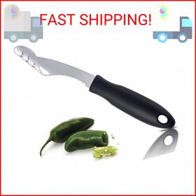8541968961 Fiotok Jalapeno Corer Tool With Serrated Slice And Rubber Handle Easily Seed Remover Or