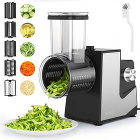 Hk02us-ca Fitnate Electric Cheese Grater 250w Slicer Shredder Salad Maker Wit