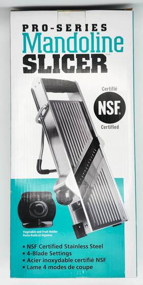 Forever Sharp 811782024319 Pro-series Mandoline Slicer Nsf Stainless 4-blade Adjustable Tool