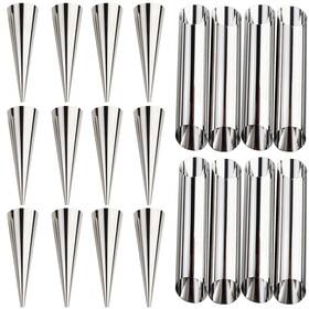 Forkmannie 646690184318 Stainless Steel Cream Horn Molds Tubular Shaped Cone For Cannoli Croissant