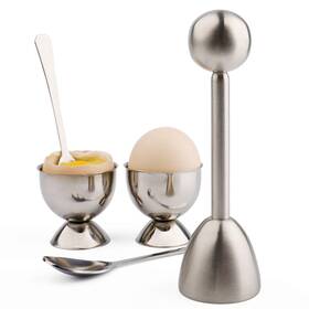 Forkmannie 646690184400 Egg Cracker Topper Cutter Set For Soft Boiled Eggs Stainless Steel Shell Remo