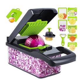 Fourteen Homes 860012263004 Vegetable Chopper With Container - Cheese Grater Hand Crank