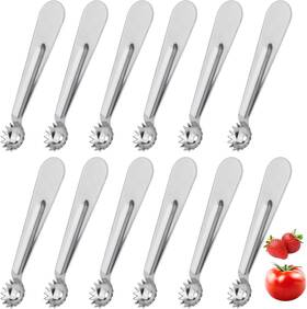 I05390 Fukaisu 12pcs Silver Tomato Corer Tool Stainless Steel And Strawberry Huller