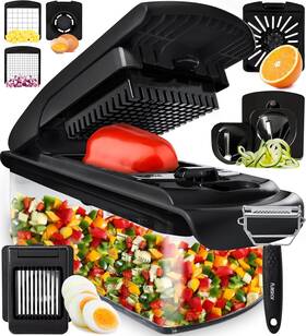 9-en-1 Fullstar Vegetable Chopper And Spiralizer - Food With Container Fruit S