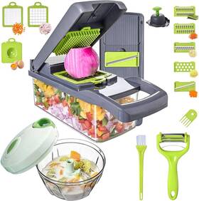 B0b8sqr665 Fullstar Vegetable Chopper Slicer 16-in-1 With Spice Set 7 Blades Veggie Dicer Onion