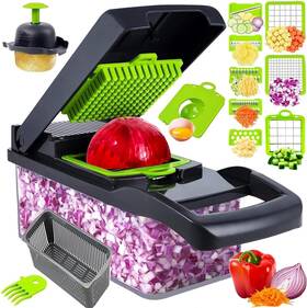 Chop14 Fullstar Vegetable Chopper 16 In 1 Multifunctional Carrot With Container Onion Food 8