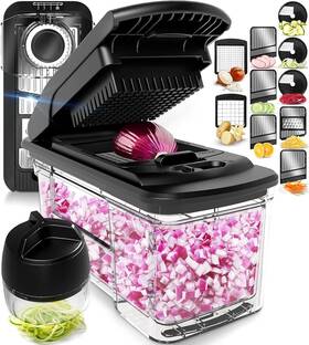 Tout-en-1 Fullstar 6-in-1 Vegetable Chopper Mandoline Slicer Cheese Grater Spiralizer Set
