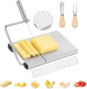 Fy0015 Fupatio Parts Cheese Slicer Set With 5 Replacement Wires And Stainless Steel Cutting Board