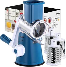 Gdl 445005989937 Geedel Rotary Cheese Grater Kitchen Mandoline Vegetable Slicer With 3 Interchan