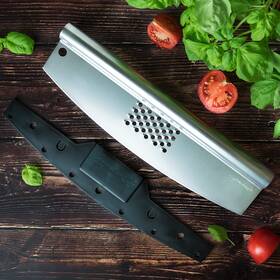Gemiknife 804879599425 Pizza Rocker Slicer 14inch Sharp Stainless Steel With Cheese Grater Handle Cover