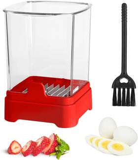 Gengcang 445046769741 Upgraded Fruit Slicing Cup With Removable Blade And Push Plate - Safe Strawberry