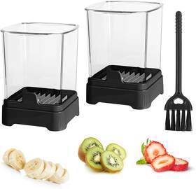 Gengcang 445054543562 2 Pack Upgraded Fruit Slicer Cup Strawberry With Push Plate Detachable