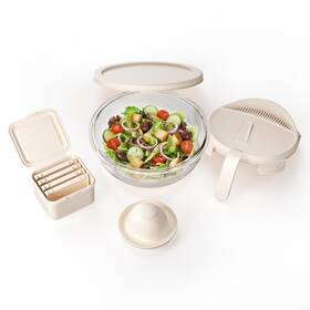 Genicook 810033066320 Salad Chopper With Bowl Vegetable For Prep 8.5 Cup Glass